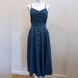 Romantic Denim Country Cowgirl Cottagecore Boho Strappy Dress size 10